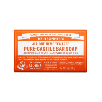 Dr Bronners Tea Tree Pure Castile Soap Bar 140g